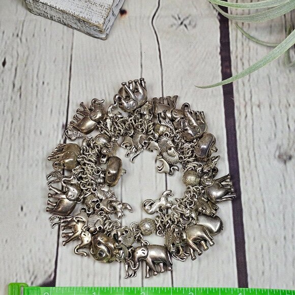 African Safari Inspired Silver Plated Stretch Bracelet - Picture 2 of 6